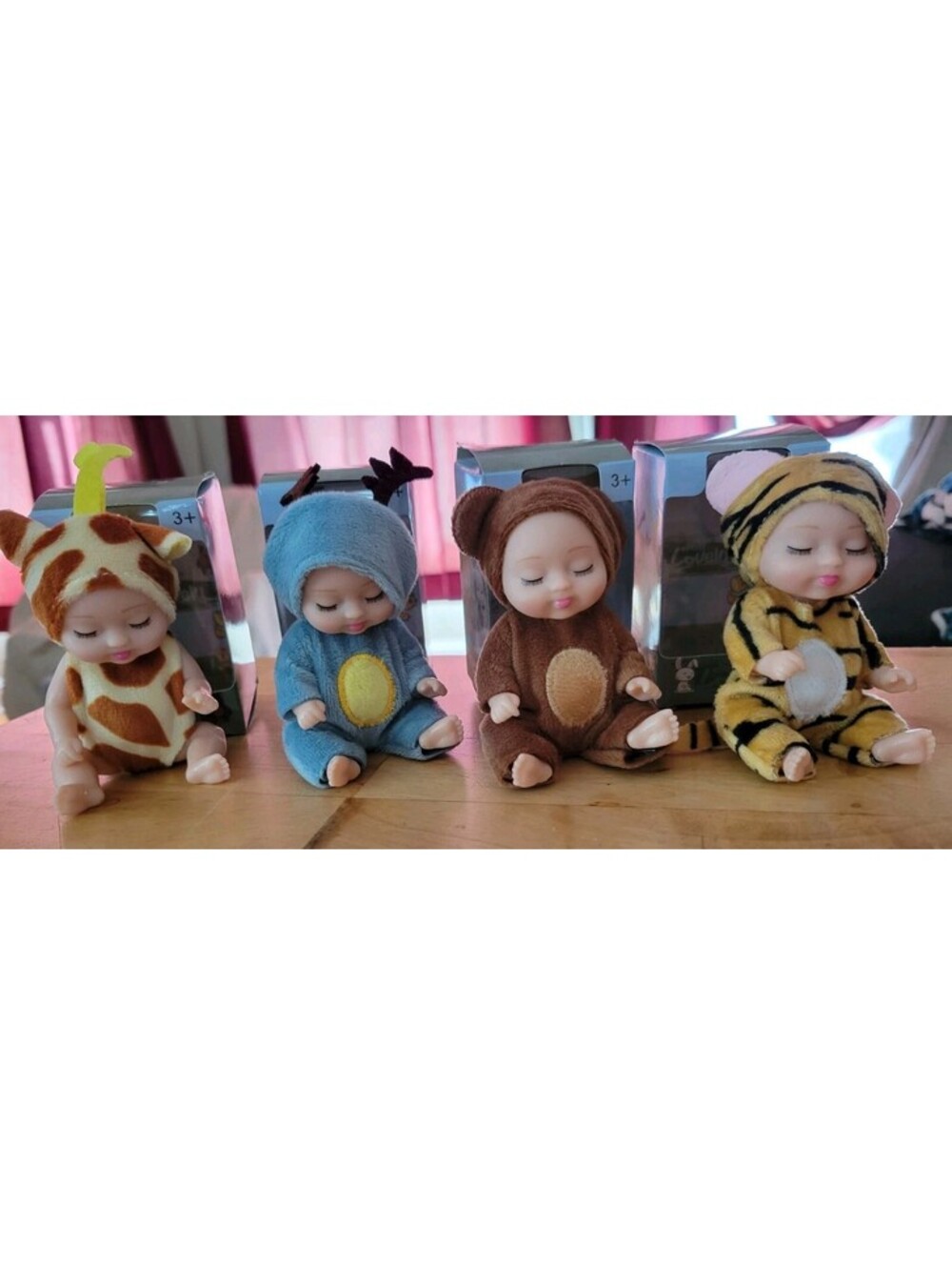 Doll Lovely 3" Dolls animal themed Cute set of 4 NIB